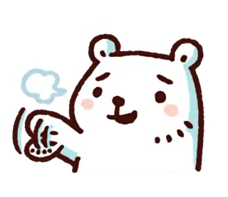 🐻 polar bear, cute, cartoon, animal, kawaii, sticker whatsapp sticker