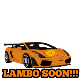 🚗 LAMBO SOON!!! машина, ламбо, lamborghini, оранжевый, скоро, богатство, мечта telegram sticker