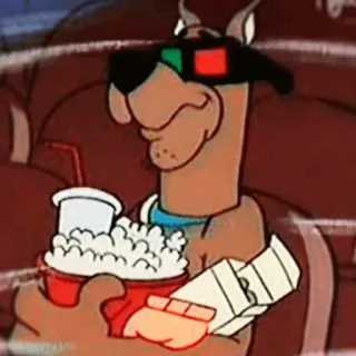 🌿 Scooby-Doo scooby doo, cartoon, movie, popcorn, glasses, dog, animation telegram sticker