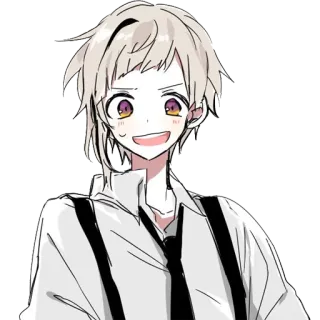 😳 Atsushi Nakajima Bungou Stray Dogs Anime, Manga, Junge, lächelnd, fröhlich, süß, Atsushi Nakajima, Bungo Stray Dogs telegram sticker