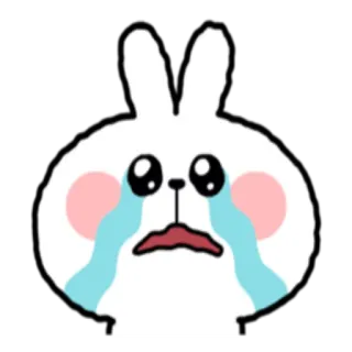 😭 Hase, weinen, traurig, Tränen, Häschen, kawaii telegram sticker