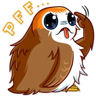 😒 Porg PFF... porg, star wars, bird, cute, sticker telegram sticker
