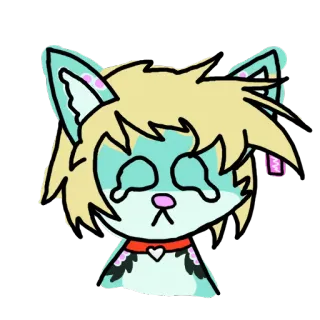 💖 zwierzę, kreskówka, płacz, smutny, łzy, naklejka whatsapp sticker
