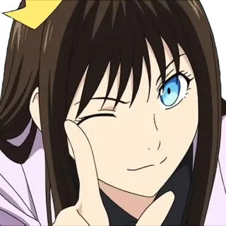 😉 anime girl, winking, cartoon, character telegram sticker