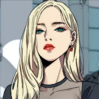 🚴‍♀ woman, blonde hair, pretty, portrait, sticker, cartoon, anime whatsapp sticker