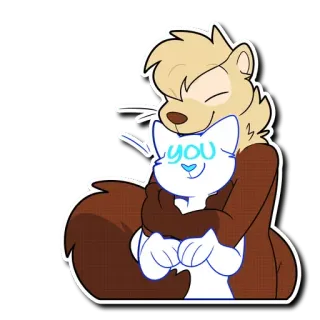 🤗 you hug, furry, love, affection, cuddle, anthropomorphic, sticker telegram sticker