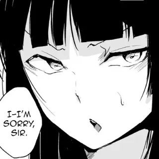 😳 I-I'M SORRY, SIR. anime, mangá, desculpa, pedindo desculpas telegram sticker