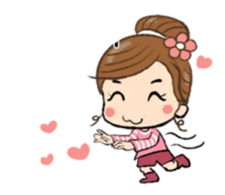 🐹 desenho animado, menina, corações, amor, fofo telegram sticker