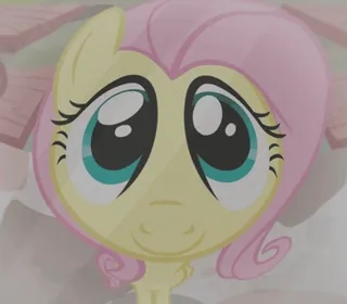 👀 Fluttershy My Little Pony poni, lucu, kartun, binatang, mata telegram sticker