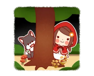 🙂 Little Red Riding Hood Desenho animado, Lobo, Floresta, Conto de fadas telegram sticker