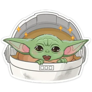 😃 Grogu The Mandalorian Baby Yoda, Star Wars, carino, fantascienza, spazio telegram sticker