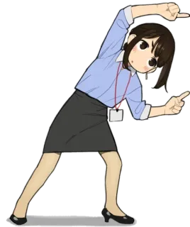 😍 Девушка аниме, Офисный работник, Указывает, Раздраженный, Жест telegram sticker