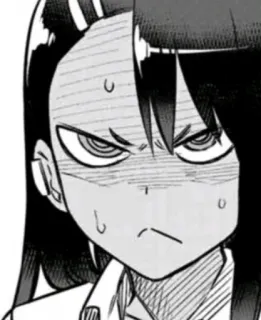 😠 Nagatoro Don't Toy with Me, Miss Nagatoro Anime, Manga, Nagatoro, Wyraz twarzy, Zirytowany, Kreskówka telegram sticker