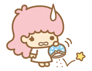 😓 Little Twin Stars kawaii, Sanrio, fofo, personagem telegram sticker