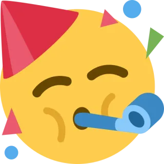 🥳 emoji, party, celebration, party hat, confetti, fun telegram sticker