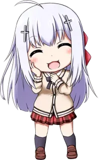 🥰 anime, manga, cute, chibi, illustration, cartoon, girl whatsapp sticker