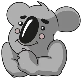 ☺️ koala, dessin animé, mignon, animal, gris, ours whatsapp sticker