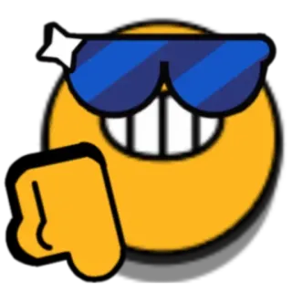 👎 이모지, 선글라스, 멋진, 손 제스처, 싫어요, 만화 telegram sticker