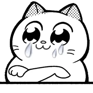😢 แมว, ร้องไห้, เศร้า, น่ารัก, น่ารัก, สติกเกอร์, การ์ตูน telegram sticker