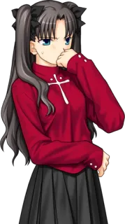 🤔 Rin Tohsaka Fate/stay night Anime, Manga, Chica, Tsundere, Rin, Tohsaka whatsapp sticker