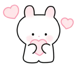 💭 兔子, 卡哇伊, 可爱, 爱心, 爱 telegram sticker