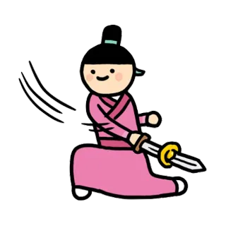 💸 miecz, kobieta, kreskówka, wojownik, katana, broń telegram sticker