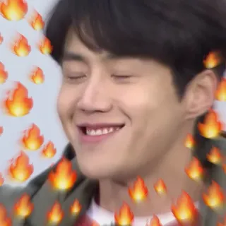 😁 feu, sourire, coréen, acteur, joyeux telegram sticker