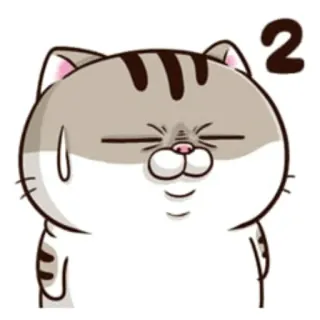🙏 2 Katze, Zahl, Emoji, Sticker, Cartoon, Illustration telegram sticker