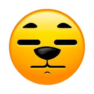 😀 Emoji, Amarelo, Rosto, Neutro, Expressão, Cachorro whatsapp sticker
