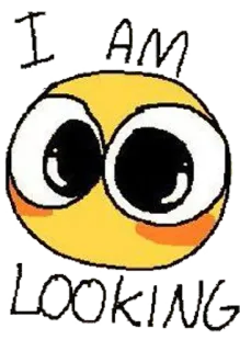 🤓 I AM LOOKING meme, eyes, looking, emoji, expression telegram sticker
