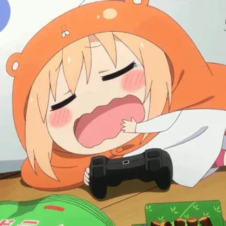 🍧 Umaru Doma Himouto! Umaru-chan anime, umaru, himouto umaru chan, lazy, gaming, snack, manga telegram sticker
