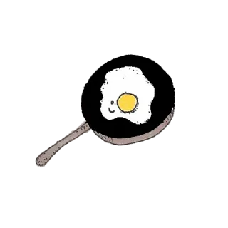 🍳 яйцо, завтрак, еда, сковорода, готовка, кухня telegram sticker