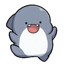 ⭐ cartoon, kawaii, cute, shark, animal, happy, friendly whatsapp sticker