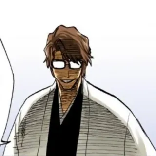 🧬 Sosuke Aizen Bleach 애니메이션, 안경, 악, 만화, 아이젠 telegram sticker
