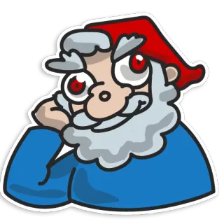 🤔 gnomo, dibujos animados, caprichoso, sombrero rojo, barba, gracioso, pegatina telegram sticker
