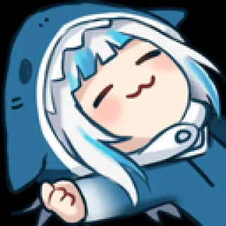 ☺️ Gawr Gura vtuber, tiburón, anime, lindo, hololive whatsapp sticker