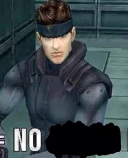 🚫 Solid Snake Metal Gear Solid NO Soldat, Jeu vidéo, Militaire, Non telegram sticker