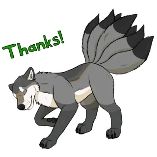 🙏 Thanks! zorro, animal, gracias, zorro de nueve colas, kitsune, lindo whatsapp sticker