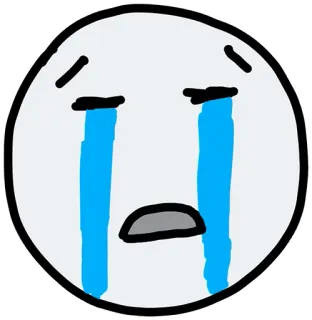 😭 泣く, 悲しい, 絵文字, ステッカー, 涙, 顔文字, 漫画 telegram sticker