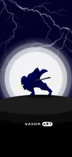 😋 WASSIM ART silhueta, katana, lua, arte, wassim art whatsapp sticker