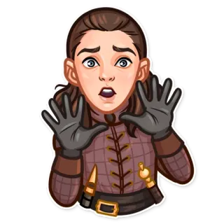 😨 Arya Stark Game of Thrones Arya Stark, Game of Thrones, Charakter, Cartoon, Fantasy, junge Frau telegram sticker