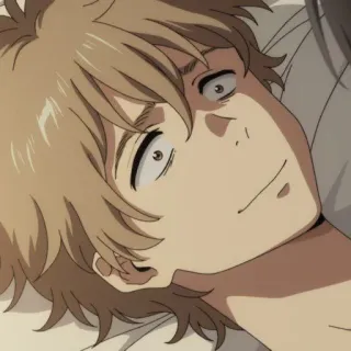 🥥 anime, hombre, tumbado, expresión telegram sticker