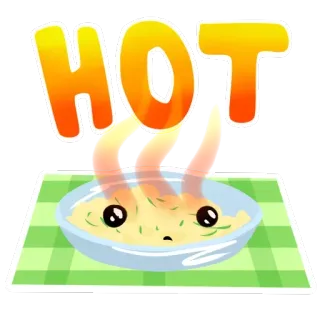 😤 HOT 热, 食物, 卡哇伊, 可爱, 碗, 蒸汽 telegram sticker