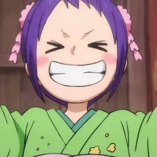 😁 Komurasaki One Piece Аниме, Ван Пис, Комурасаки, Мультфильм, Анимированный, Улыбка telegram sticker