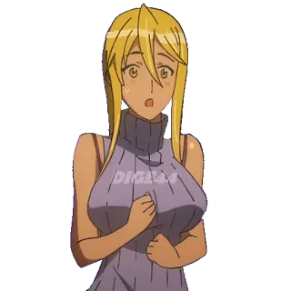 😲 DIG44 anime, blonde hair, female, cartoon telegram sticker