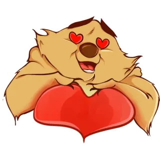 😍 Dessin animé, Amour, Coeur, Affection, Mignon, Animal telegram sticker