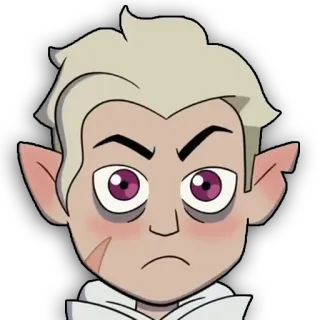 😳 Hunter The Owl House 만화, 애니메이션, 캐릭터, 헌터, 얼굴, 화난 telegram sticker
