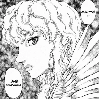 🦅 Griffith Berserk NOTHING ...HAS CHANGED. Anime, Manga, Berserk, Griffith telegram sticker