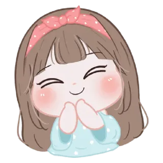 🐤 девушка, милый, наклейка, мультфильм, счастливый, каваи telegram sticker