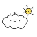 🌤 구름, 태양, 날씨, 귀여운, 카와이 telegram sticker